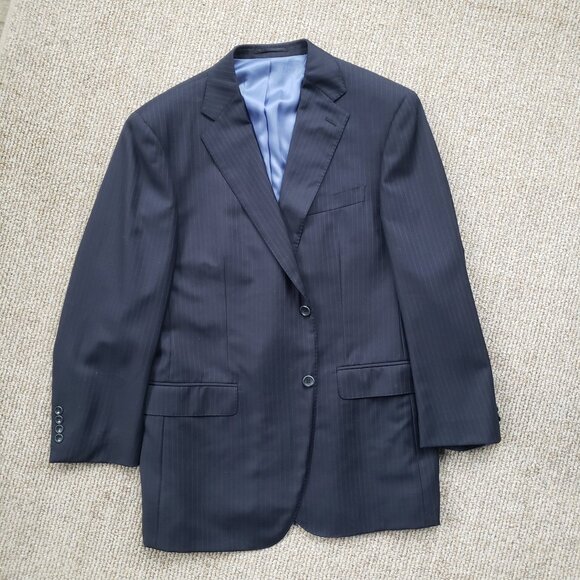 Dino Filarte Wool Navy Pinstripe Suit - Picture 2 of 14